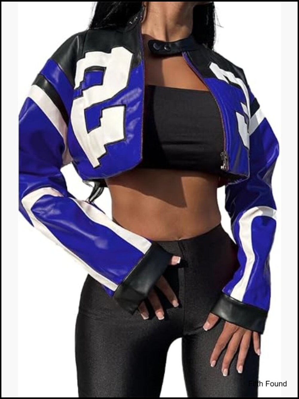 Cropped Faux Leather Motorcycle Jacket Y2K Bomber Jacket Streetwear